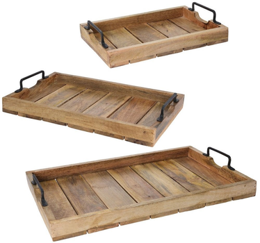 Zestaw Tac drewnianych Home Styling Collection 23980 3 szt (8719202104295)