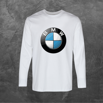 Лонгслів унісекс з принтом BMW БМВ база біла L