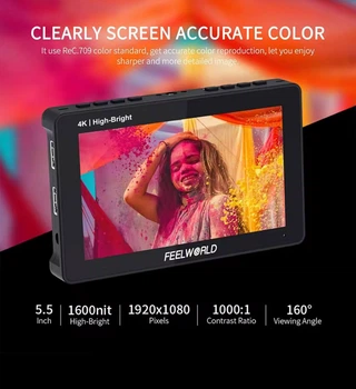 Накамерный монитор Feelworld f5PROX 1600nit 4K+3D LUT