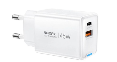 Зарядний пристрій Remax CA05 1USB+1Type-C 45W GaN White