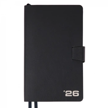 Ежедневник 12х20 см Leo Planner датированный 2026 "Alpha", мягкий, темно-синий, 352 страницы