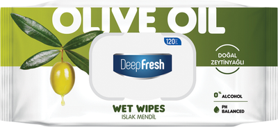 Серветки вологі DeepFresh Green Nature Olive Oil 120 шт (8681554613834)