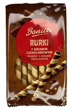 Трубочки з кремом Bonitki Rurki шоколад 280 гр