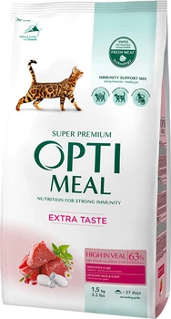 Сухий корм для котів Optimeal Cat Adult High in Veal з телятиною 1.5 кг