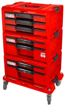 Набір скринь для інструментів на платформі Qbrick System SYSTEM PRO Drawer Workshop Set 3 Red 525x345x885 мм (11060403101)