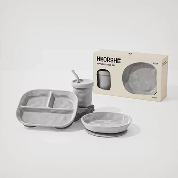 Набор посуды для кормления HEORSHE Ripple Gray