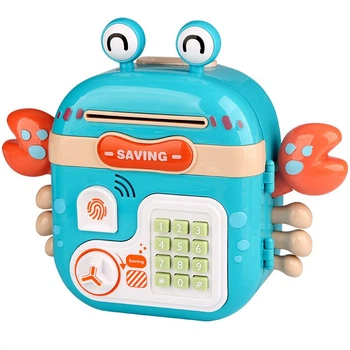 Детская Копилка Сейф Crab Piggy Bank с Отпечатком Пальца и Кодовым Замком