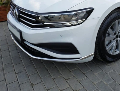 Накладки на передний бампер из нержавеющей стали (3 шт) Carmos для Volkswagen Passat B8 (2019-2025)