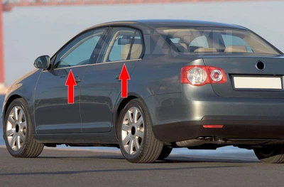 Нержавіюча окантовка скла OmsaLine для Volkswagen Jetta 2006-2011 (4 шт)