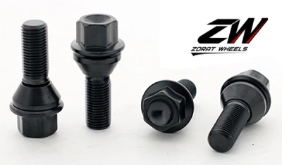 Болти колісні M14x1, 5x30; Конус, Чорний мат, ключ 19, Zorat bk158 - шт. (BMW)