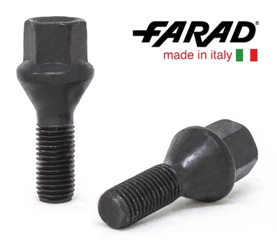 Болты колесные M12x1,5x28; Конус, Черный мат, ключ 17, Farad bk249 - шт. (BMW, Dacia, Daewoo, Opel, Renault)
