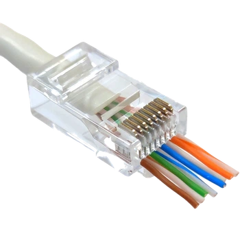 Коннектор со сквозными отверстиями Kingda UTP RJ45 кат. 6 (100шт.)