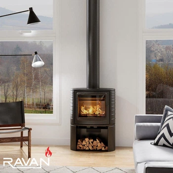 Чавунна піч камін Ravan Deluxe 14 кВт на дровах