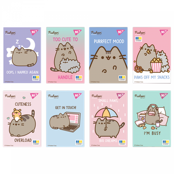 Блокнот YES, А7, 48 аркушів, Pusheen, комірка, (152111)