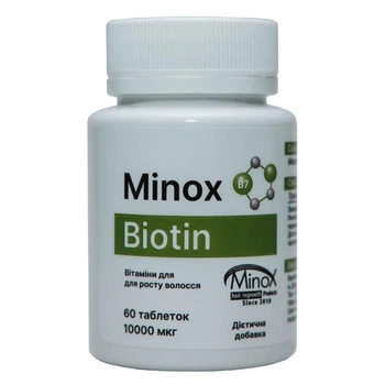Комплекс для волос MinoX MinoX Biotin 10000 mcg 60 Tabs