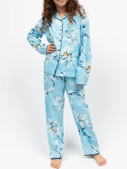 Піжама для дівчинки Cyberjammies Madelyn 7208FLO 6-7 лет/122см Блакитний з квітковим принтом (5051877619111)