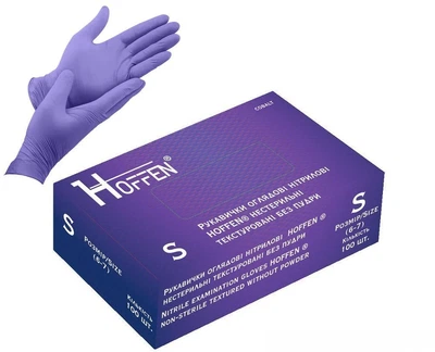 Перчатки нитриловые S Hoffen 3.5г нестерильные текстурированные 50пар/уп HFN-17302S