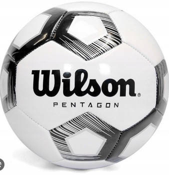 Футбольный мяч Wilson Pentagon белый черный для тренировок и игр любительских команд мяч для футбола