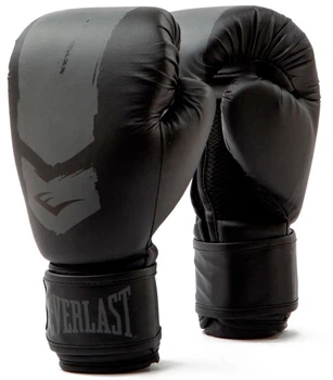 Боксерські рукавички для тренувань Everlast, тришарова піна, вентиляція EVERCOOL, чорно-сірі