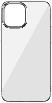 Чехол iPhone 12 mini Baseus Glitter Phone Case (WIAPIPH54N-DW01) Прозрачный с черной рамкой