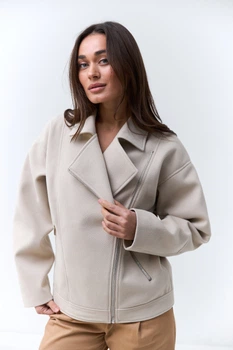 Куртка косуха з пальтової тканини Wear me M Молочний (13_25_74_10501)