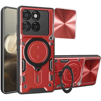 Чехол - накладка Omeve Magnetic Ring для Motorola Edge 60 Pro red