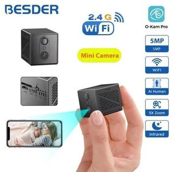 Мини wifi камера для видеонаблюдения Besder MG5-5MP Full HD 1080P (2400mAh, 128Gb) Full HD