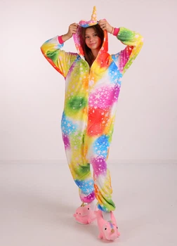 Жіноча кігурумі піжама доросла та підліткова Kigurumi Єдиноріг Райдужний на блискавці L 165-175 см. (1004)