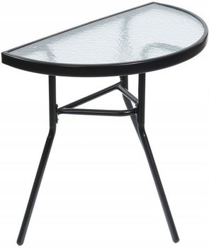 Столик кавовий ModernHome by Multistore скляний напівкруглий Чорний G-377 (5904265073777)