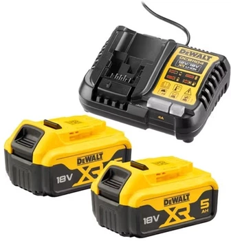 Зарядное устройство DeWALT + 2 АКБ XR Li-Ion 18 В/5 Ач (DCB1104P2)