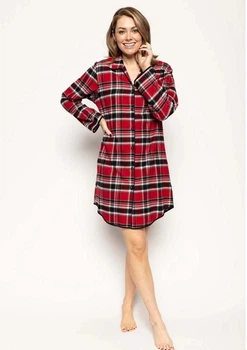 Халат жіночий середньої довжини Cyberjammies Windsor 9445 3XL червоний у клітинку