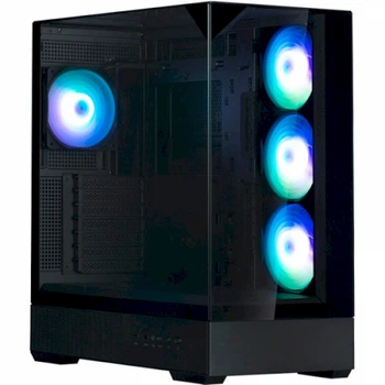 Корпус Zalman P40 Prism Plus, Black, Mid Tower, без БП, для ATX/Micro ATX/Mini ITX, 1xType-C/2xUSB 3.0, макс. cpu - 165 мм/vga - 420 мм, 4x120 мм argb, збоку, верхню та передню панелі із загартованого скла