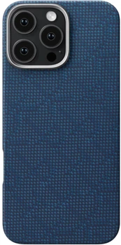 Чохол для смартфона Pitaka Tactile Woven Case Monogram для Apple iPhone 16 Pro Dark Blue (KI1603PTK)