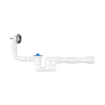Сифон для ванни Agua BS03 1 1/2"х40/50 мм з переливом та ревізією