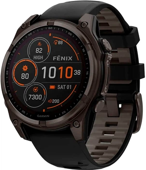 Смарт-часы Garmin Fenix 8 47mm Solar Sapphire Carbon Gray DLC Titanium w. Black/Pebble Gray S. Band (010-02906-10/11)