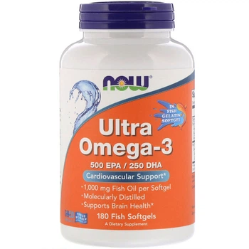 Ультра Омега-3 500 EPA / 250 DHA Ultra Omega-3 Now Foods 180 капсул