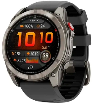 Смарт-часы Garmin Fenix 8 Pro 51mm AMOLED Sapphire Tit. w. Graphite/black S. Band (010-03199-10/11)