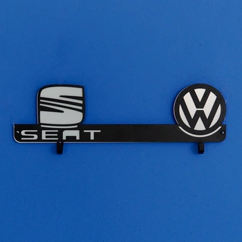 Вешалка для одежды и аксессуаров Лого авто Seat, Volkswagen, 2 крючка, ширина основания для крючков 31см