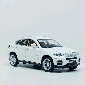 Машинка металлическая Автопром BMW X6 1:32 белая — свет, звук, открывающиеся двери, арт. 68311-3