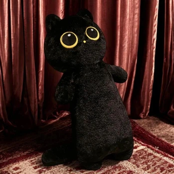 Мягкая игрушка Кот 120 см подушка-обнимашка чёрная