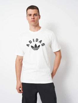 Футболка хлопковая длинная мужская Adidas Originals Tartan JV7752 S Белая (4068808669375)