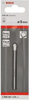Свердло для скла та кераміки Bosch Soft Ceramic CYL-9 5 x 70 мм 2608587159 (3165140599207)