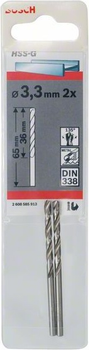 Набір свердел по металу Bosch 3.3 x 65 мм 2 szt 2608585913 (3165140521482)