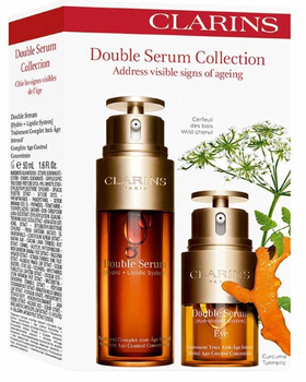 Набір по догляду за обличчям Clarins Double Serum Сироватка для обличчя 50 мл + Сироватка для шкіри навколо очей 20 мл (3666057210624)