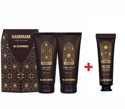 Подарочный набор Hammam Mr.SCRUBBER Лосьон для тела Hammam 200 ml, Гель для душа Hammam 200 ml, Парфюмированный увлажняющий крем для рук Hammam 30 ml
