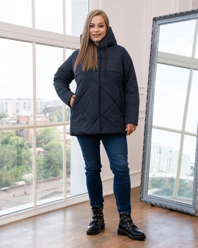 Жіноча демісезонна куртка великого розміру UF-fashion 00157-mt 68 синій