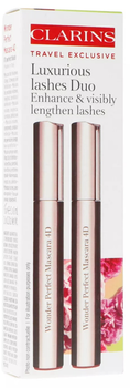 Tusz do rzęs Clarins Wonder Perfect 4D wydłużający 2 szt x 8 ml Czarny (3666057156243)