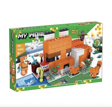 Конструктор My World Minecraft Дом Лиса — 325 деталей, LED, для детей от 6 лет