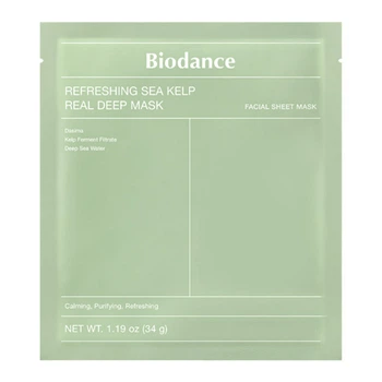 Маска гідрогелева освіжаюча з морськими водоростями Refreshing Sea Kelp Real Deep Mask Biodance 1 шт 8809937361473