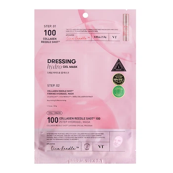 Маска гідрогелева зміцнююча з колагеном Collagen Reedle Shot 100 2step Hydrogel Mask VT Cosmetics 1,5 г + 33 г 8803463007416